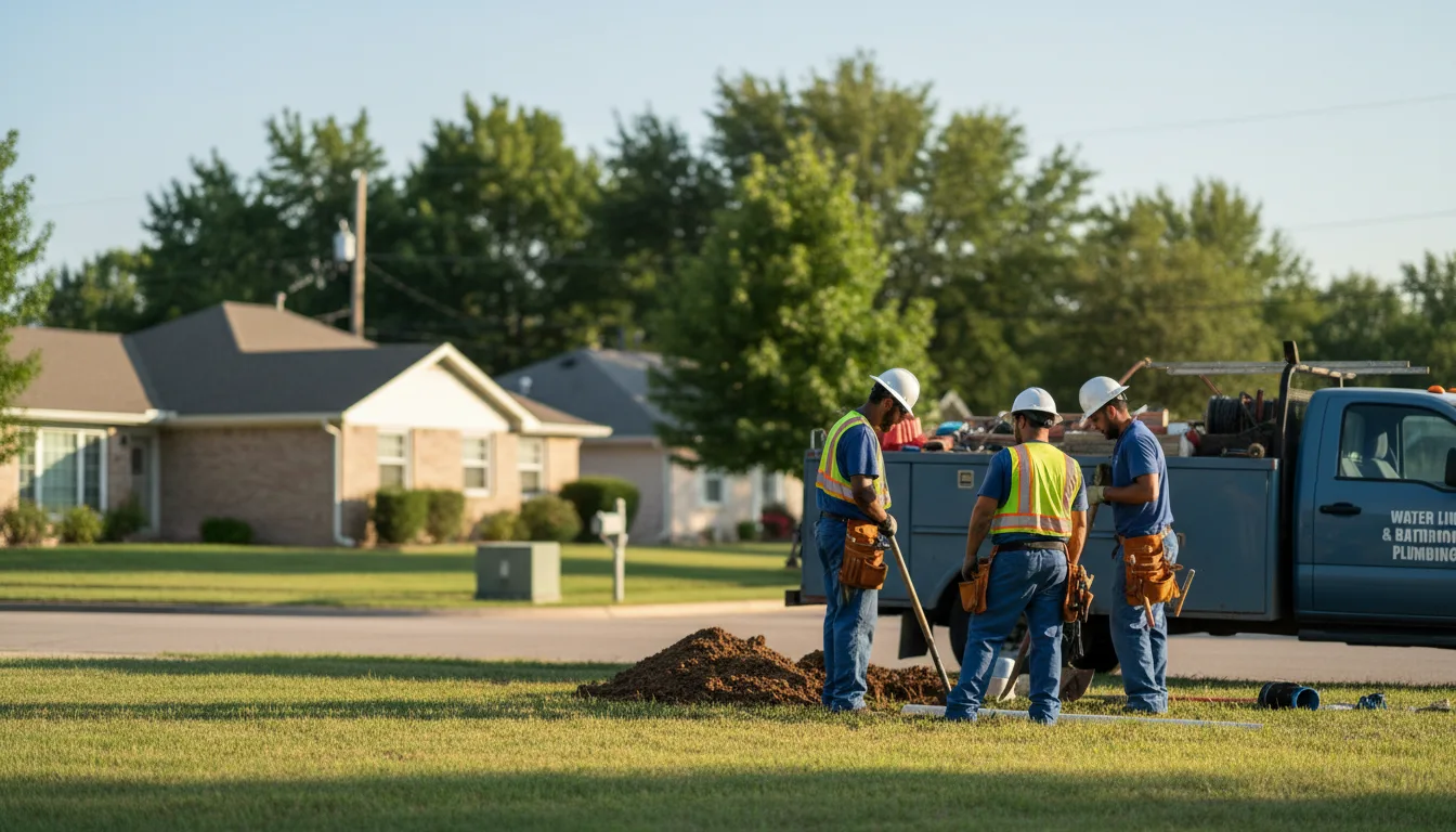 Residential water line and bathroom plumbing service in Woodland, PA